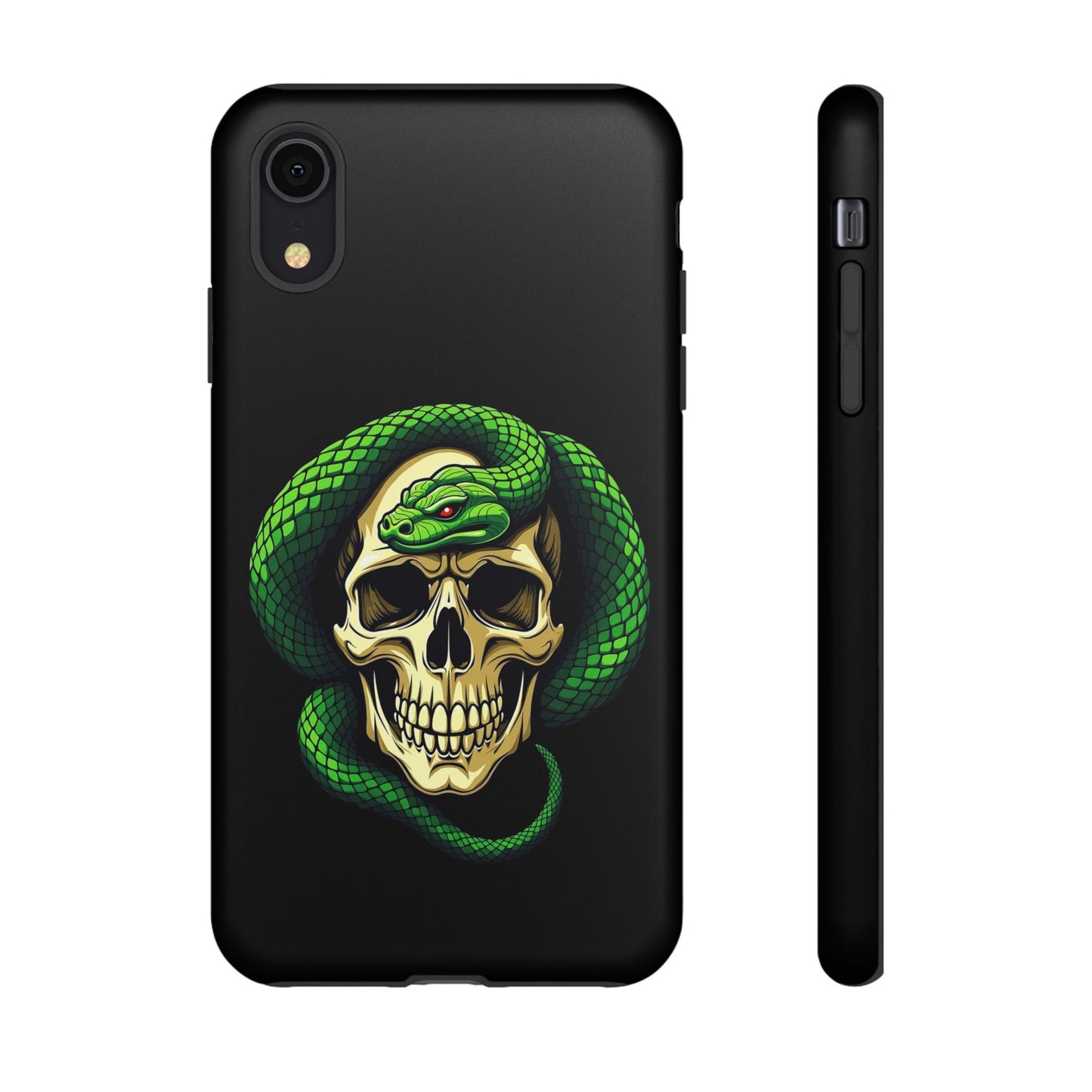 Skull & Snake Phone Case | Tough Cases, Protective Cover, Edgy Phone Accessories, Gothic Gift, Halloween Decor