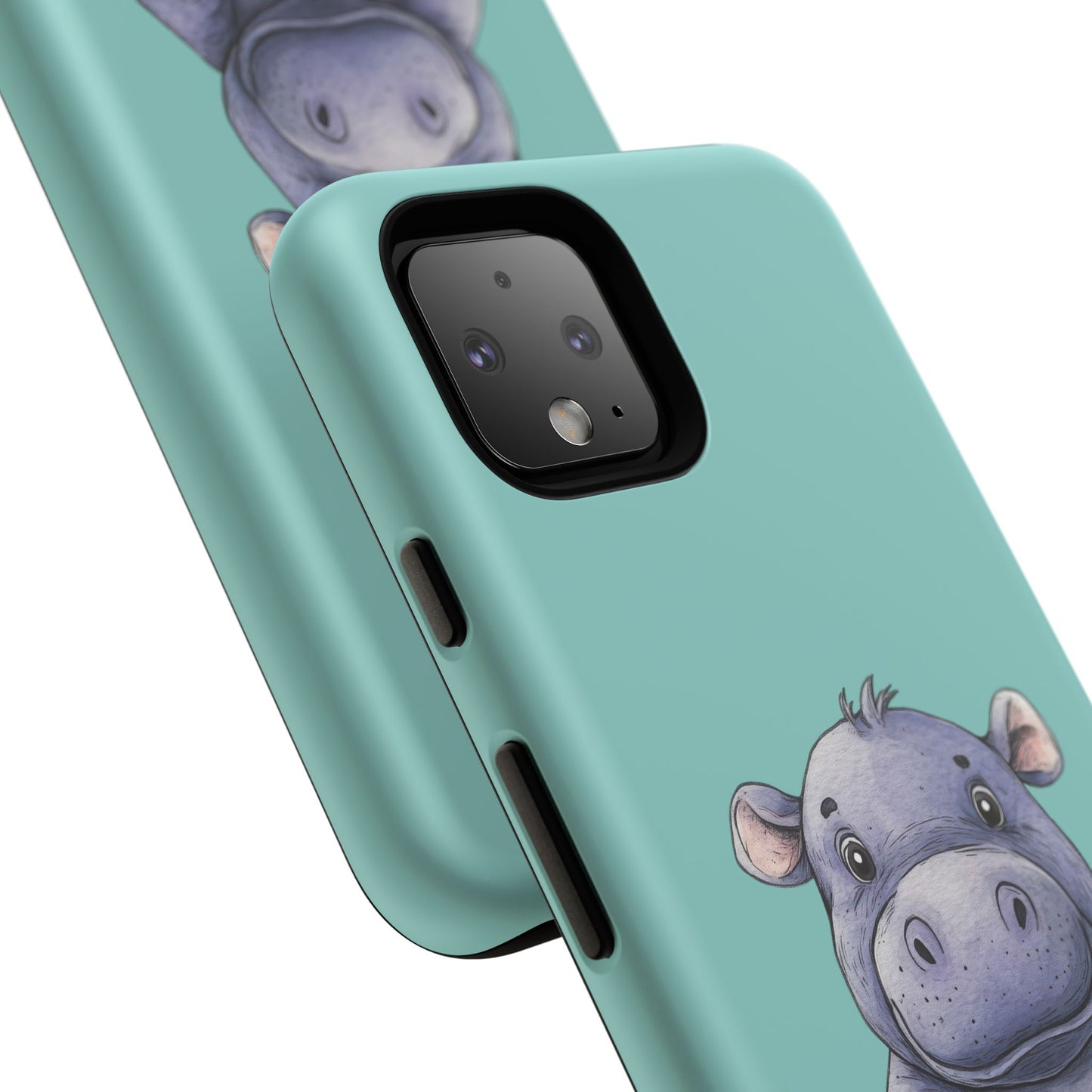Cute Hippo Phone Case, Tough Phone Cover, Fun Animal Case, Gift for Kids, Cute Decor, Birthday Present
