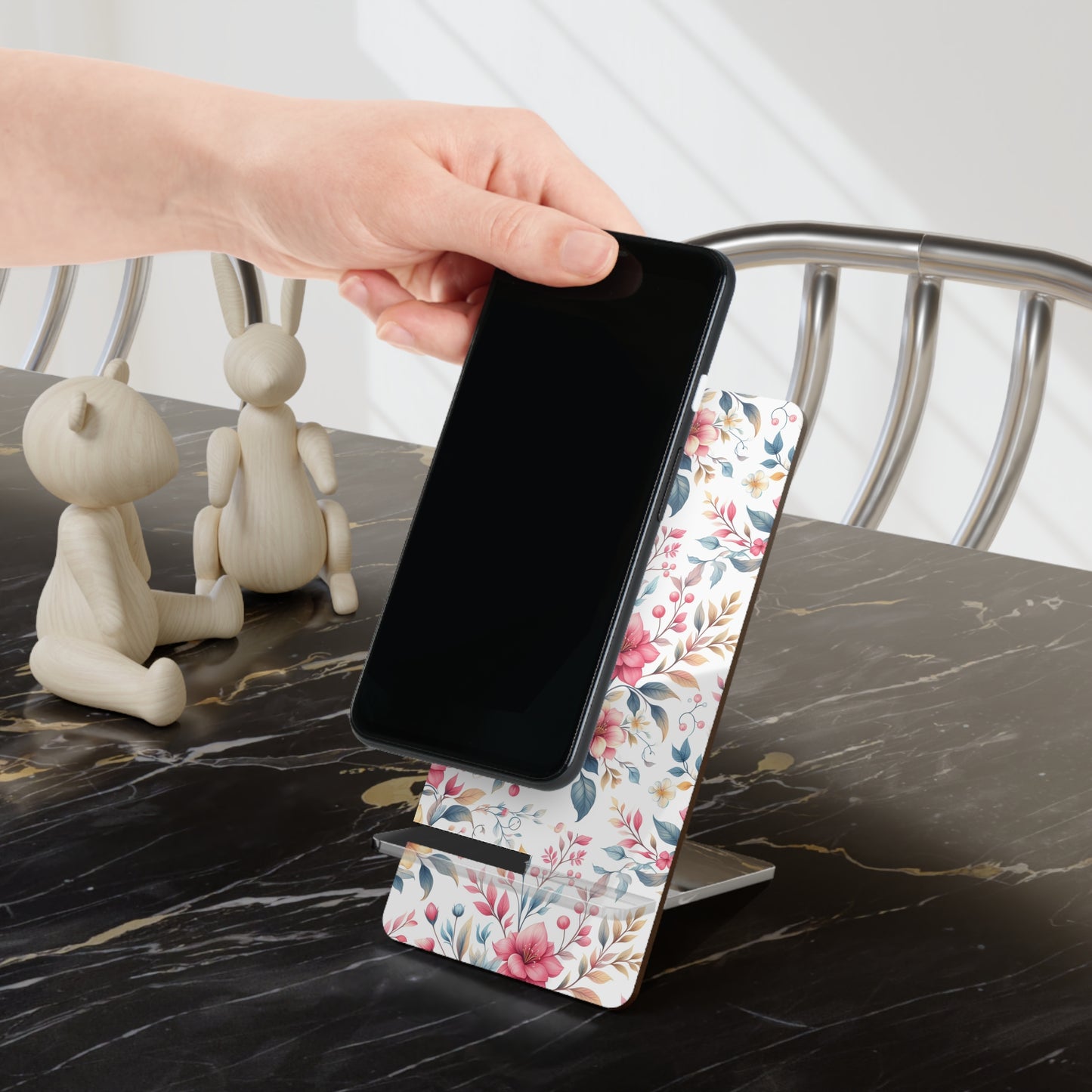 Floral Mobile Display Stand, Device Holder, Desk Organizer, Smartphone Stand, Gift for Her, Home Decor, Office Accessories, Mother's [...]