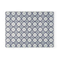 Geometric Slate Glass Cutting Board — Navy Diamond Tile Pattern