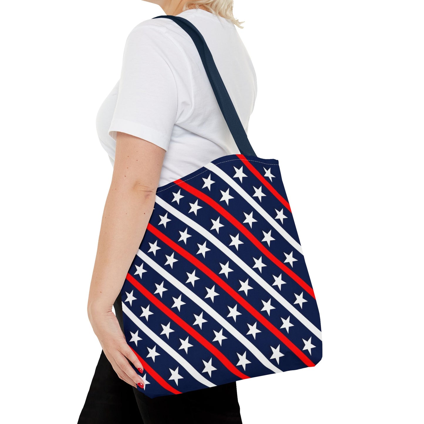 Patriotic Tote Bag, USA Flag Inspired, Star Patterned Purse, Summer BBQ, Independence Day, Memorial Day, Everyday Use