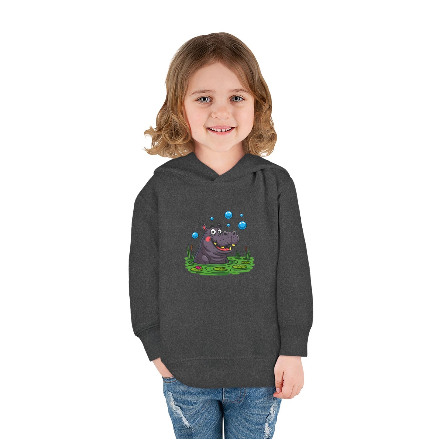 Adorable Hippo Fleece Hoodie, Toddler Hoodie, Kids Pullover, Animal Sweatshirt, Cute Baby Gift, Cozy Toddler Wear