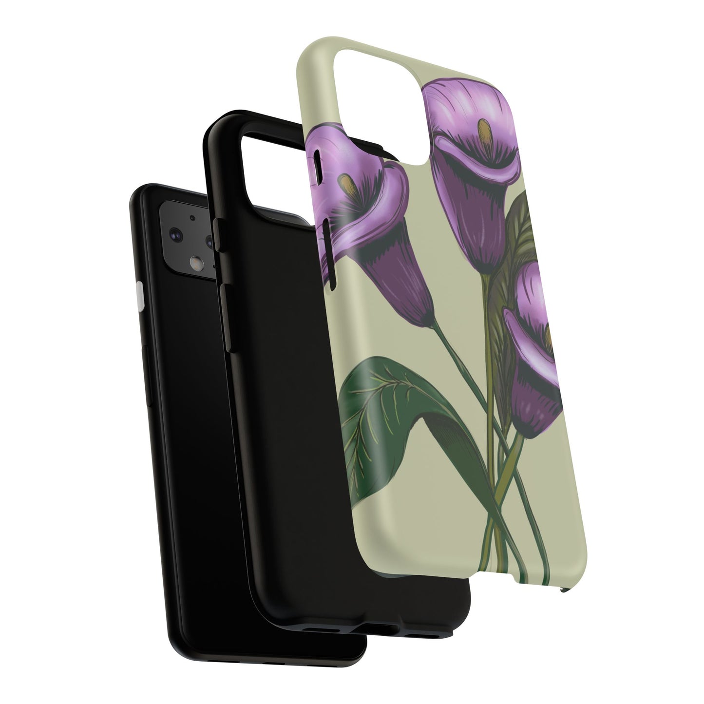 Floral Phone Case - Tough Cases, Purple Flower Design, Cell Phone Accessories, Gift for Her, Nature Lover Essentials
