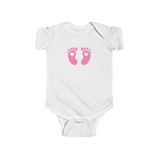 Adorable Baby Footprints Bodysuit, Infant Bodysuit, Newborn Gift, Baby Shower Apparel, Cute Baby Outfit, Heart Footprints Onesie