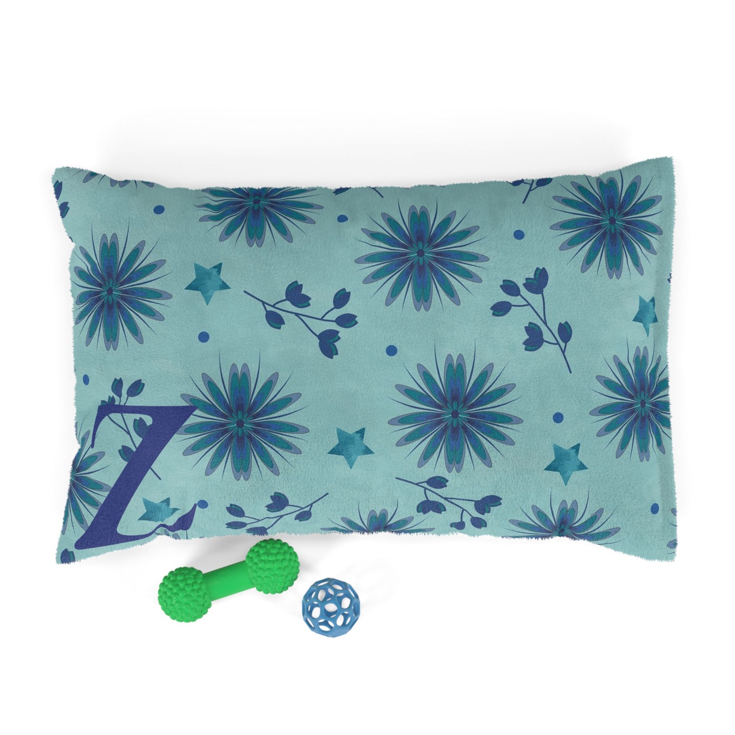 Floral Pet Bed with Personalized Initial, Cozy Dog Cat Pillow, Custom Pet Accessories, Comfortable Pet Sleeping Space, Pet Gift for [...]