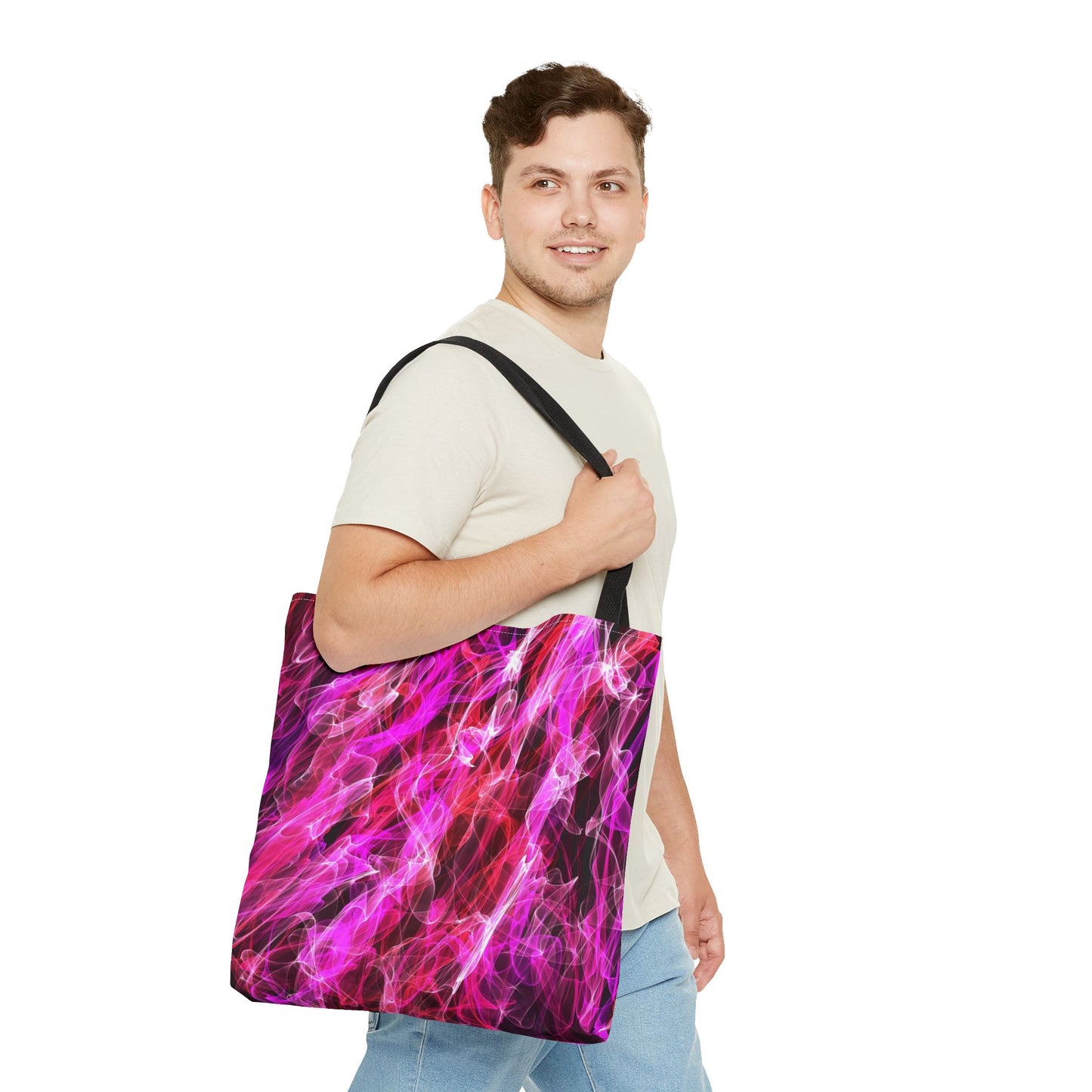 Vibrant Abstract Tote Bag, Colorful Shopping Bag