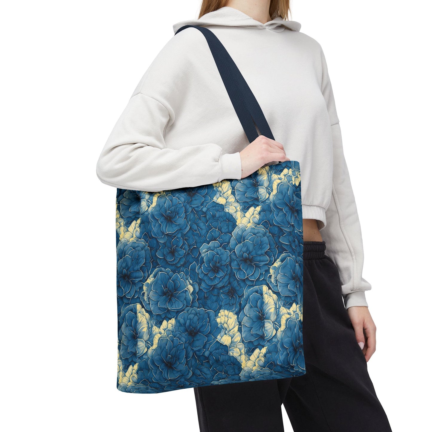 Floral Blue Peony Tote