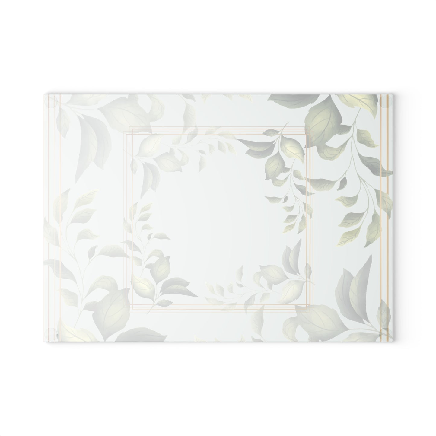 Glass Cutting Board — Botanical Green Leaf Decorative Kitchen Board