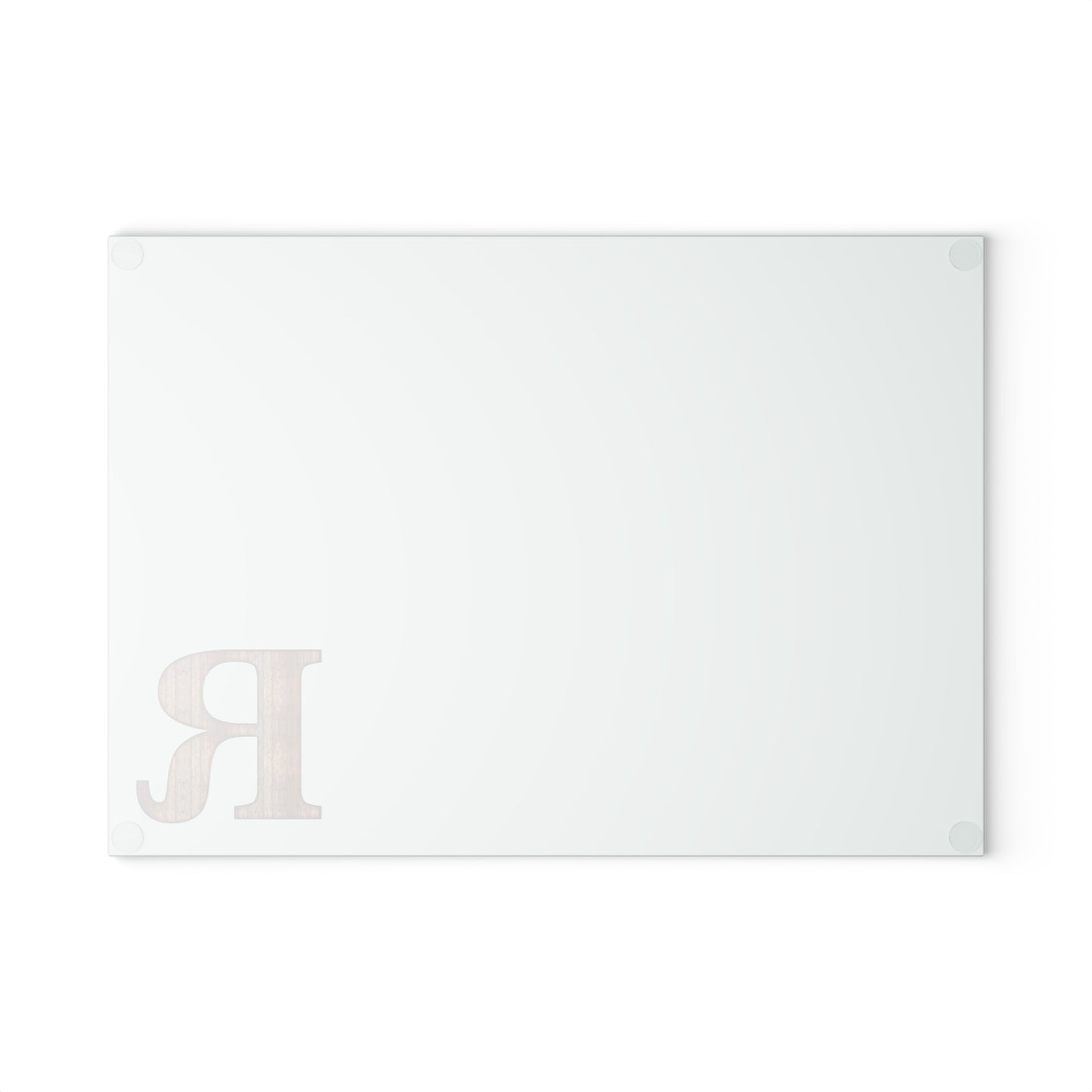 Monogram Glass Cutting Board – Mint or Clear with Wood-Style 'R' Corner