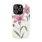 Floral Phone Case with Elegant Pink Lilies, Cute Floral Accessories, Phone Protection, Gift for Her, Stylish Cell Phone Cover