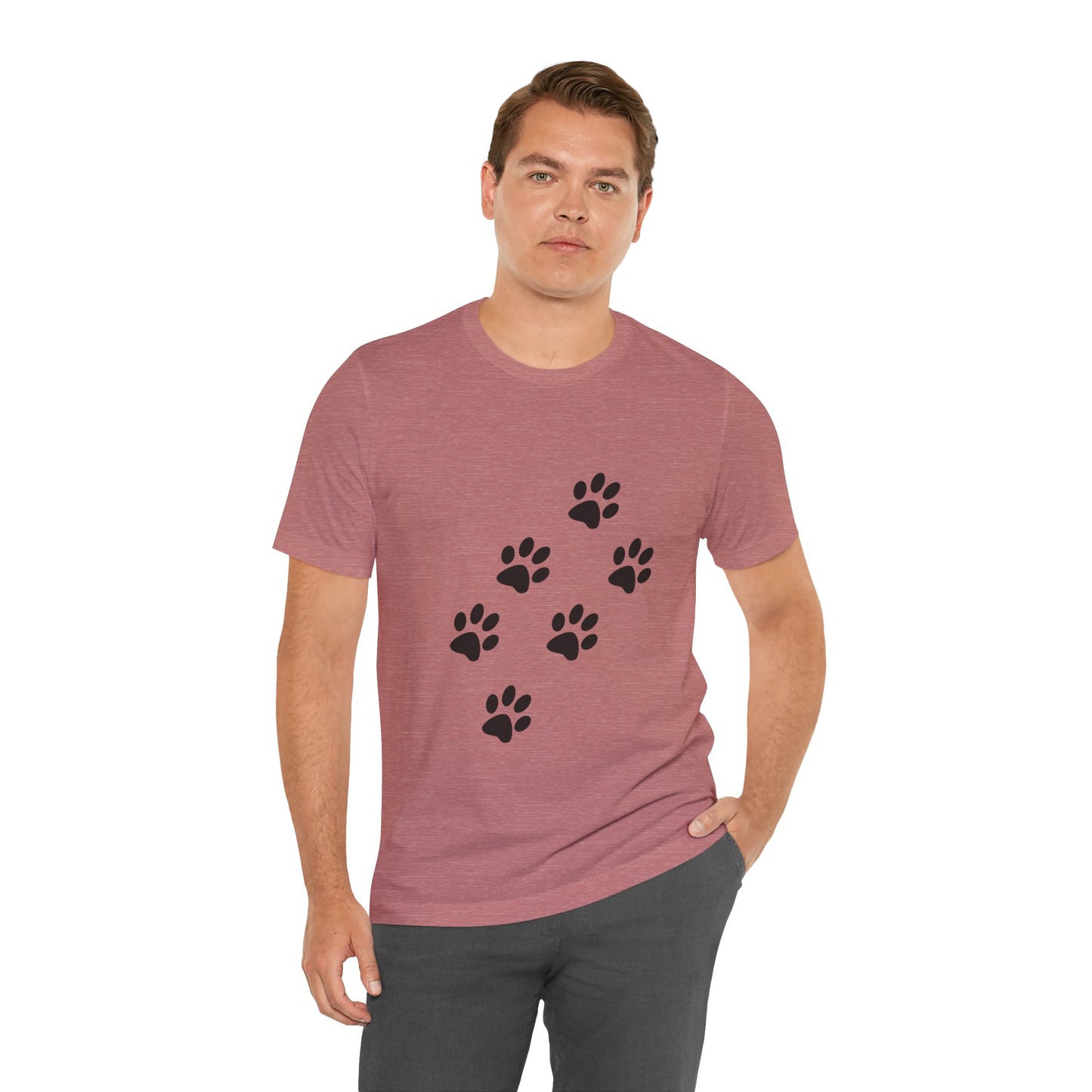 Paw Print Short Sleeve Tee | Unisex Animal Lover Shirt, Pet Owner Gift, Casual Wear, Gifts for Dog Lovers, Comfortable T-Shirt