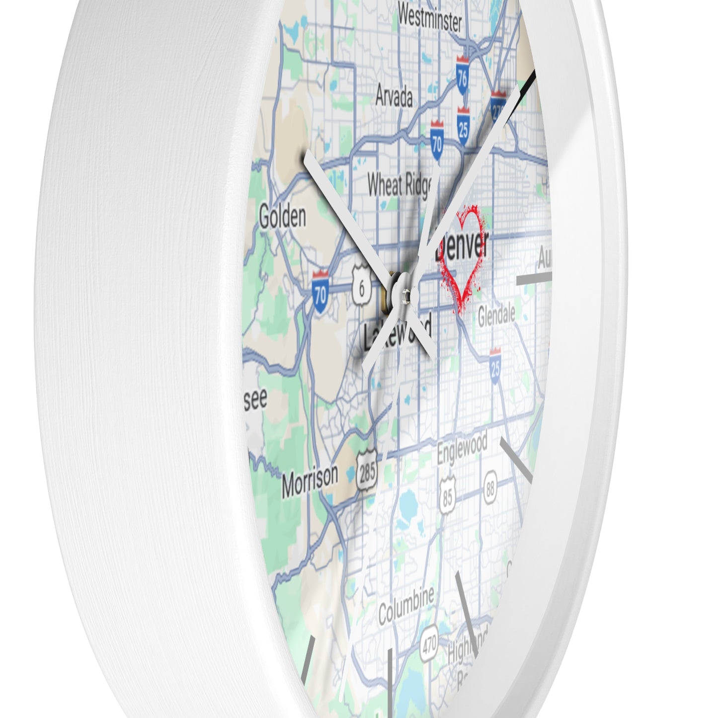 Custom Denver Map Wall Clock, Home Decor, Personalized Gift, Unique Wall Art, Modern Timepiece, Housewarming Present