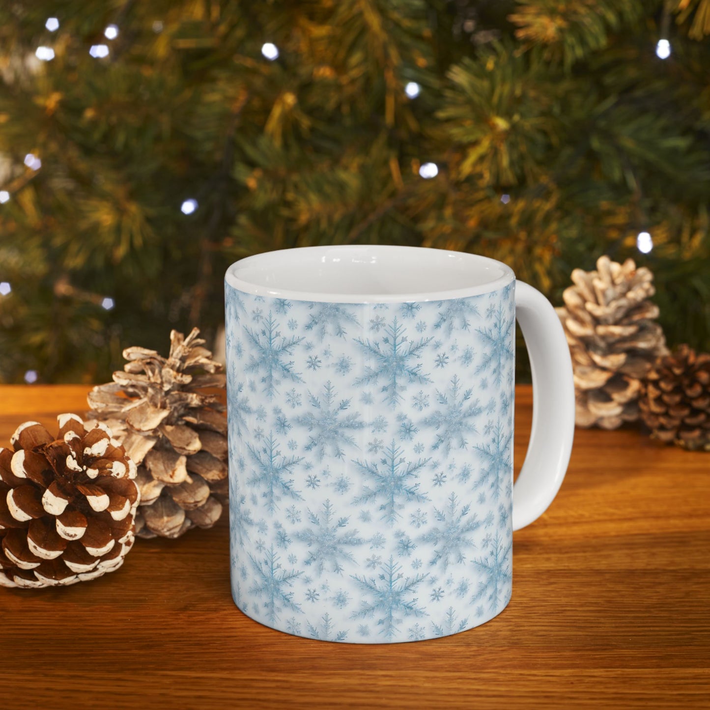 Winter Wonderland Ceramic Mug - Cozy Snowflake Design, Perfect for Hot Cocoa, Holiday Gifts, Home Decor, Winter Celebrations
