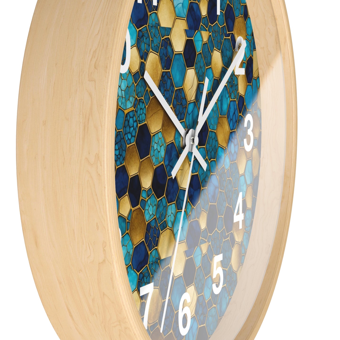 Honeycomb Mosaic Wall Clock - Home Decor, Unique Gift for Bee Lovers, Stylish Timepiece for Living Room, Kitchen or Office