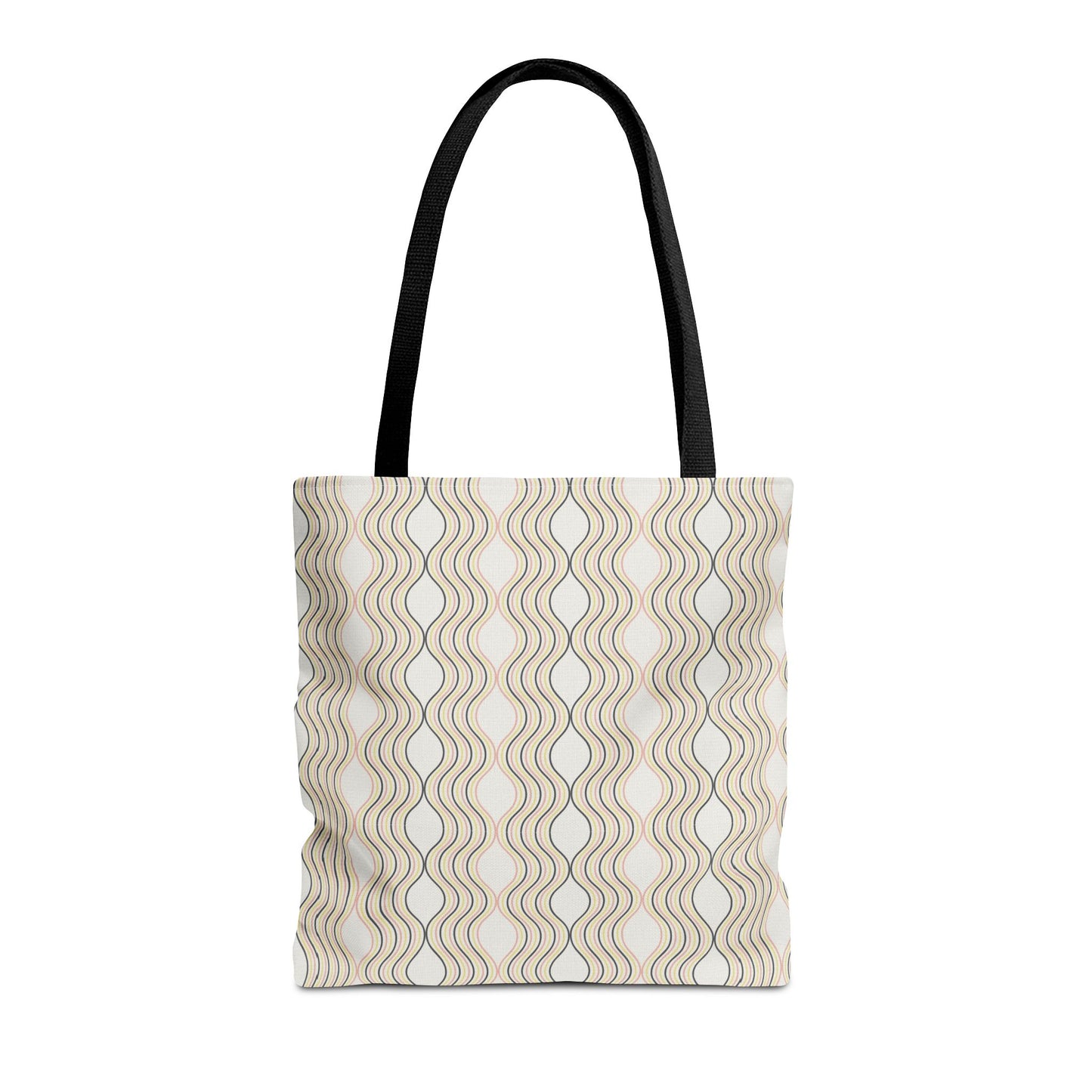 Waves Pattern Tote Bag, Boho Chic Handbag, Everyday Carry, Beach Bag, Gift for Her, Eco-Friendly Style