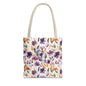 Floral Watercolor Tote Bag — Purple & Orange Botanical All-Over Print