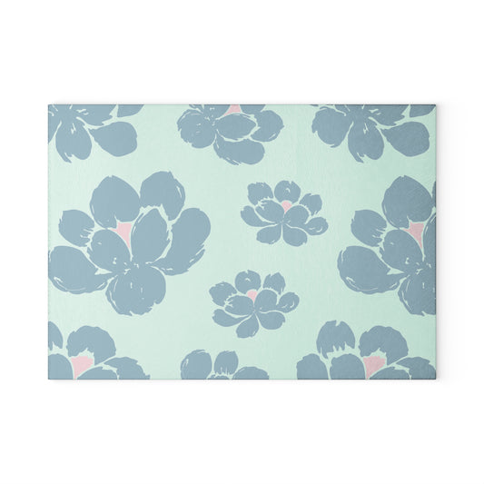 Floral Glass Cutting Board - Elegant Kitchen Decor, Perfect Gift for Housewarming, Bridal Shower, Wedding