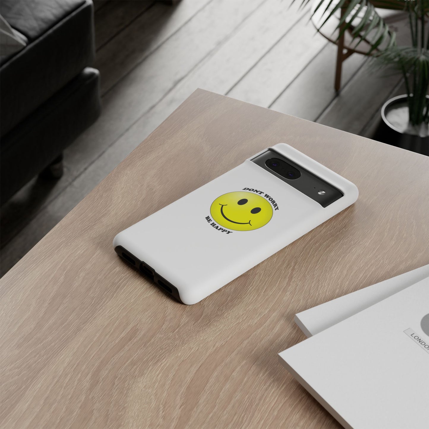 Happy Face Phone Case, Tough Cases, Don’t Worry, Be Happy, Cute Gift for Friends, Positive Vibes, Fun Mobile Accessories