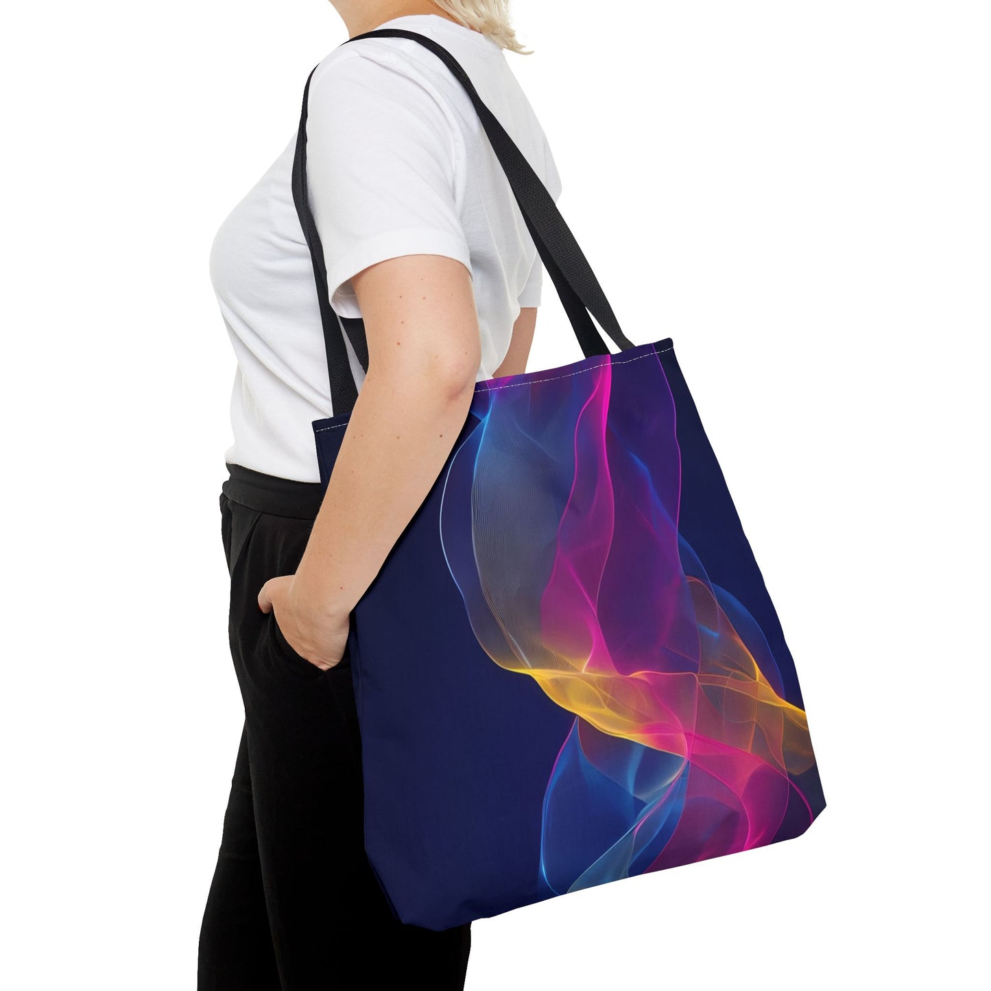 Colorful Abstract Tote Bag, Stylish Shopping Bag, Reusable Groceries Bag