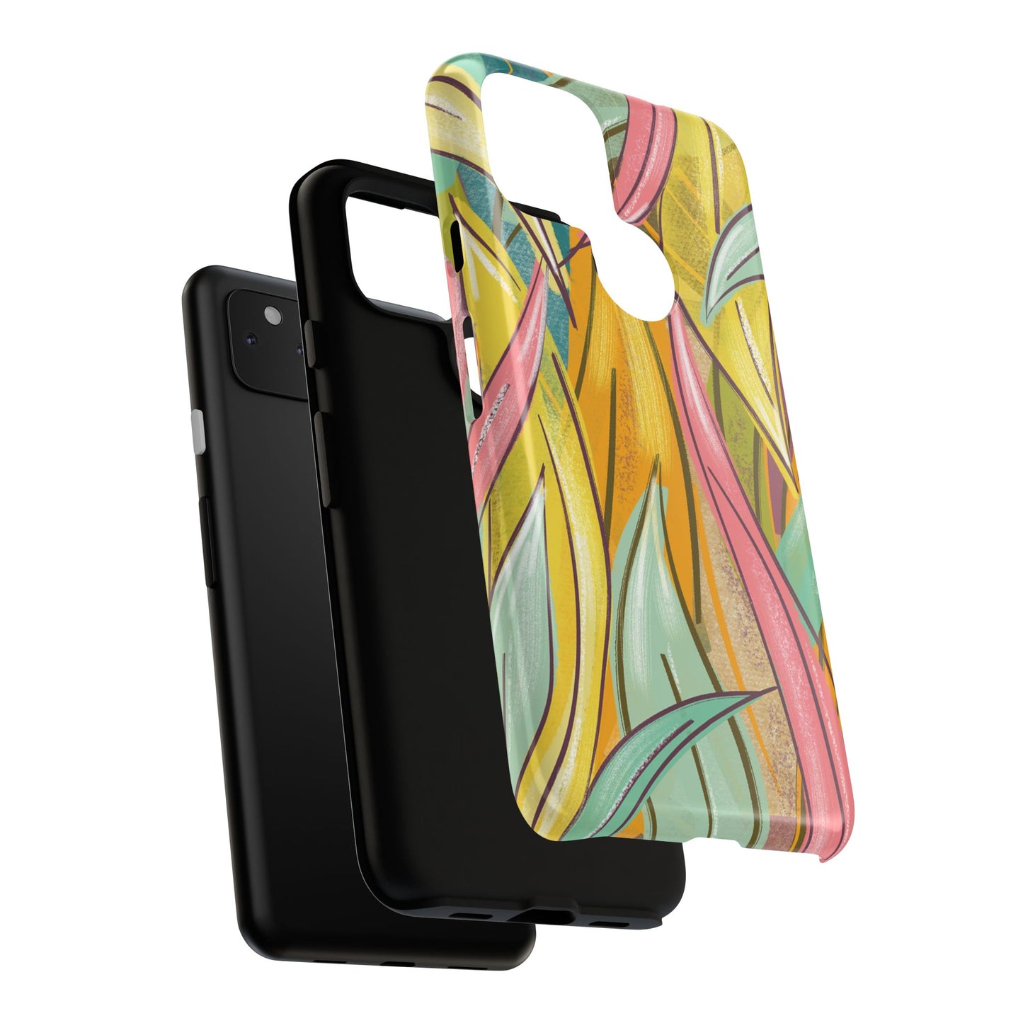 Vibrant Phone Case with Colorful Leaf Design, Tough Cases for Nature Lovers, Eco-Friendly Gift, Summer Vibes, Floral Phone Cover