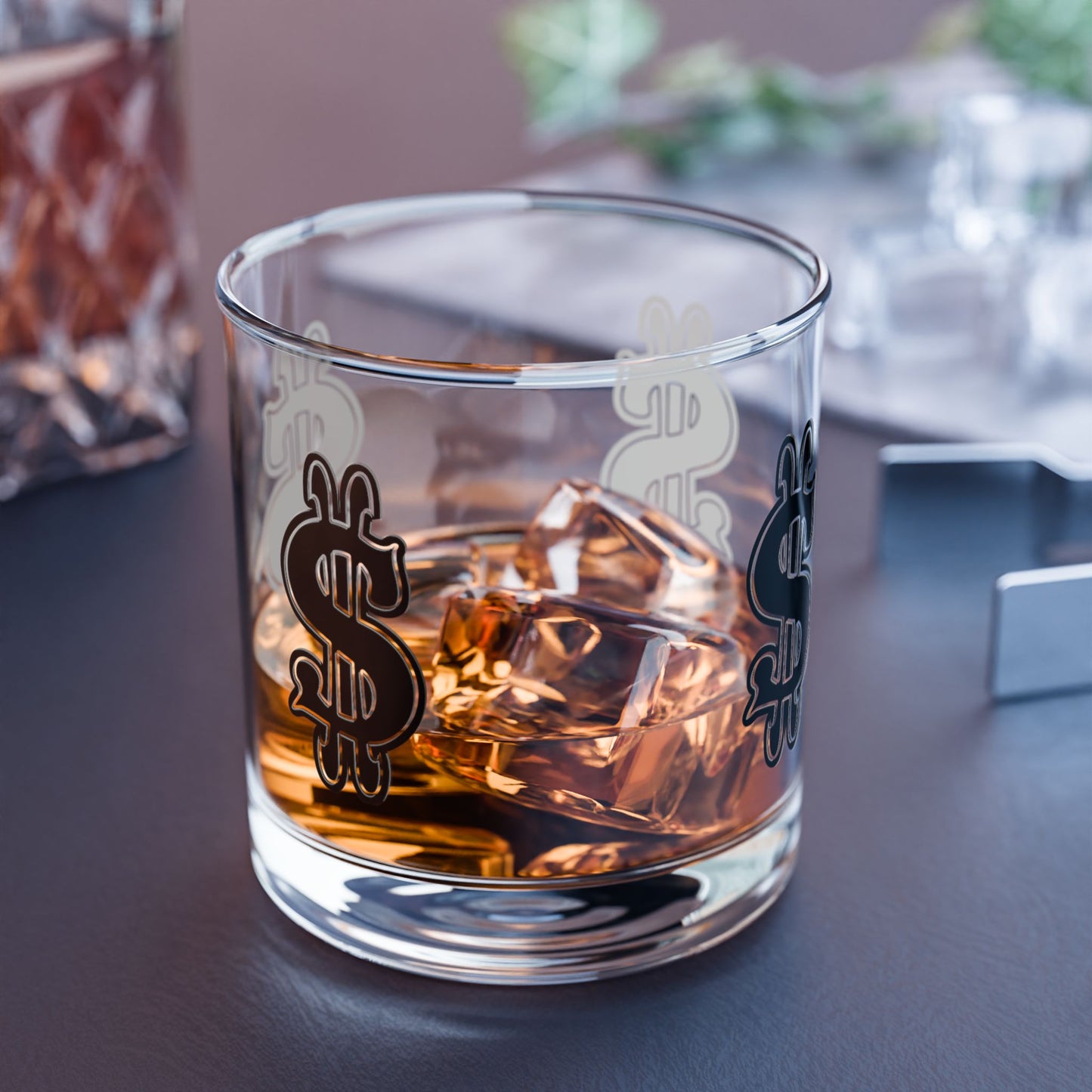 Dollar Sign Rocks Glass, 10oz | Perfect for Drinks, Home Bar Decor, Gift for Him, Wedding, Birthday, Celebration
