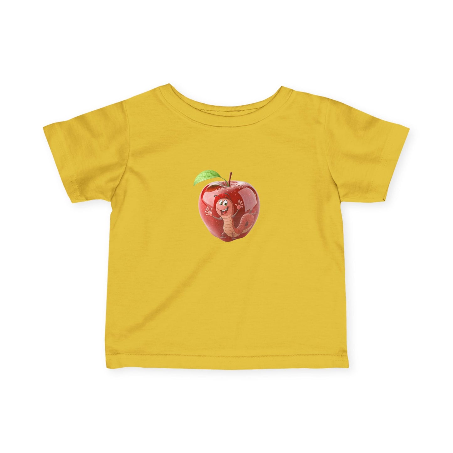Cute Apple Mouse Infant Tee, Baby Shower Gift, Toddler T-Shirt, Kids Fruit Shirt, Spring Outfit, Playful Everyday Wear