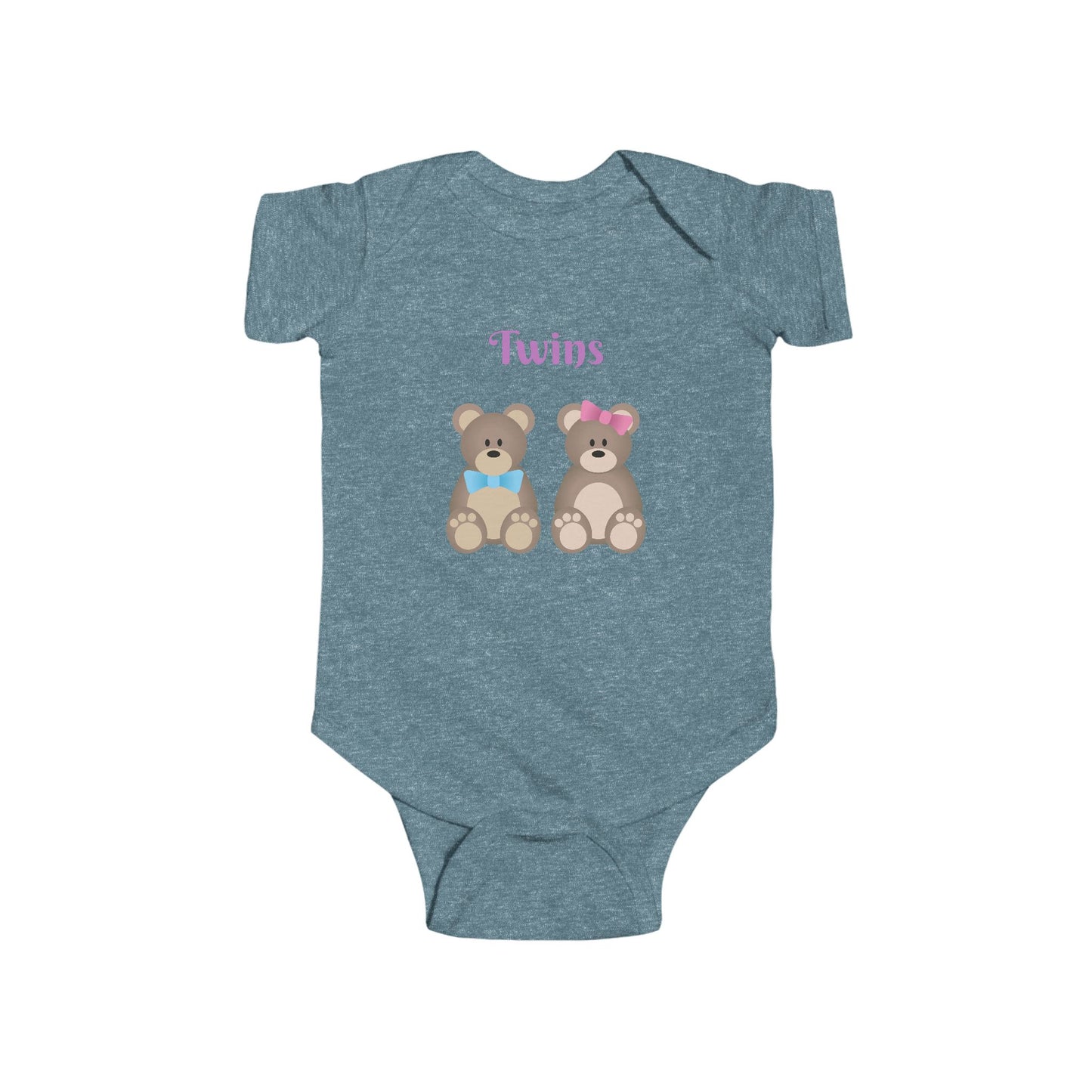 Twins Bear-Themed Infant Bodysuit, Cute Baby Onesie, Gift for New Parents, Baby Shower, Twin Celebration Outfit, Adorable Baby Clothing