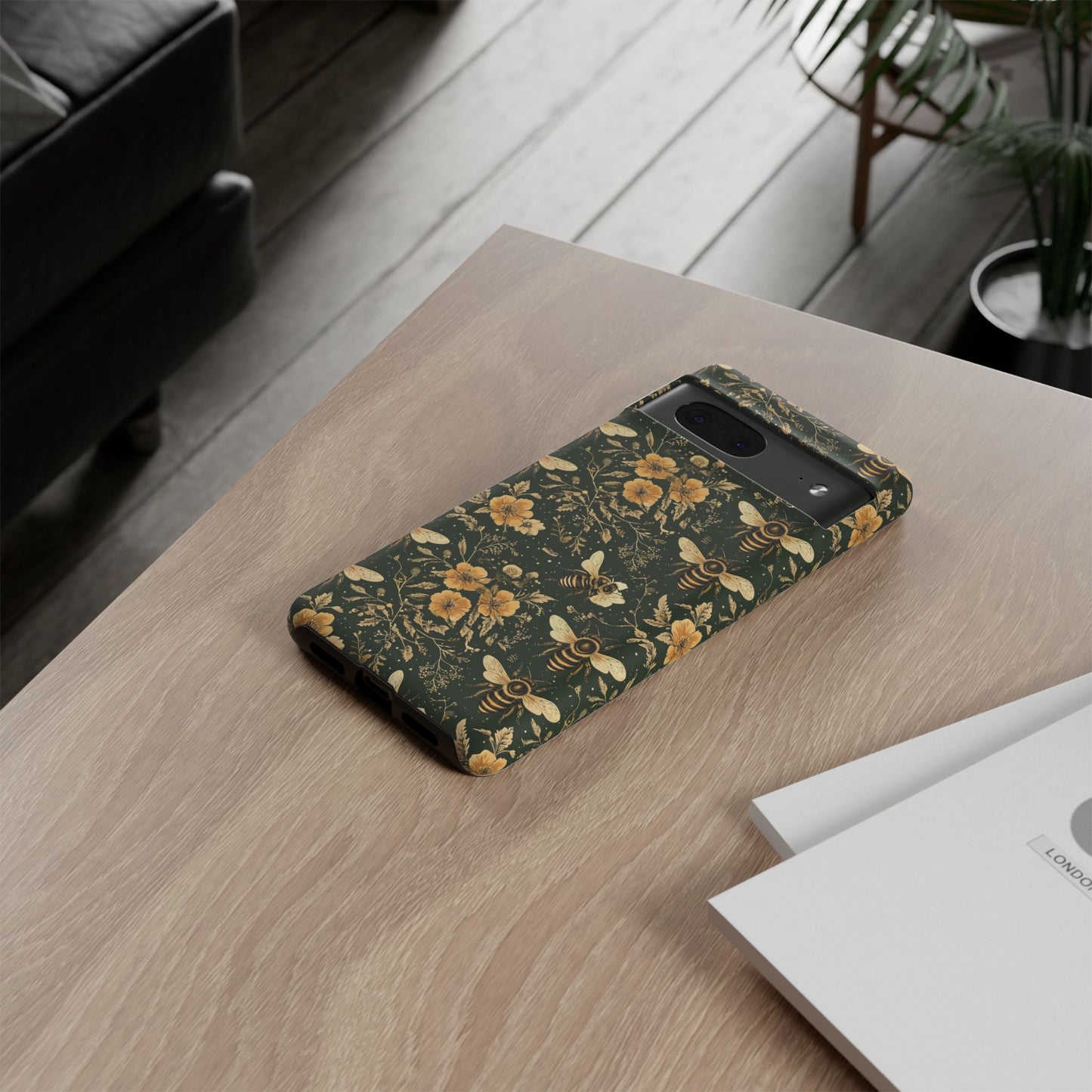 Nature-Inspired Phone Case, Tough Cases for Nature Lovers, Floral Bee Design, Eco-Friendly Gift, Summer Vibes, Trendy Phone Accessory,
