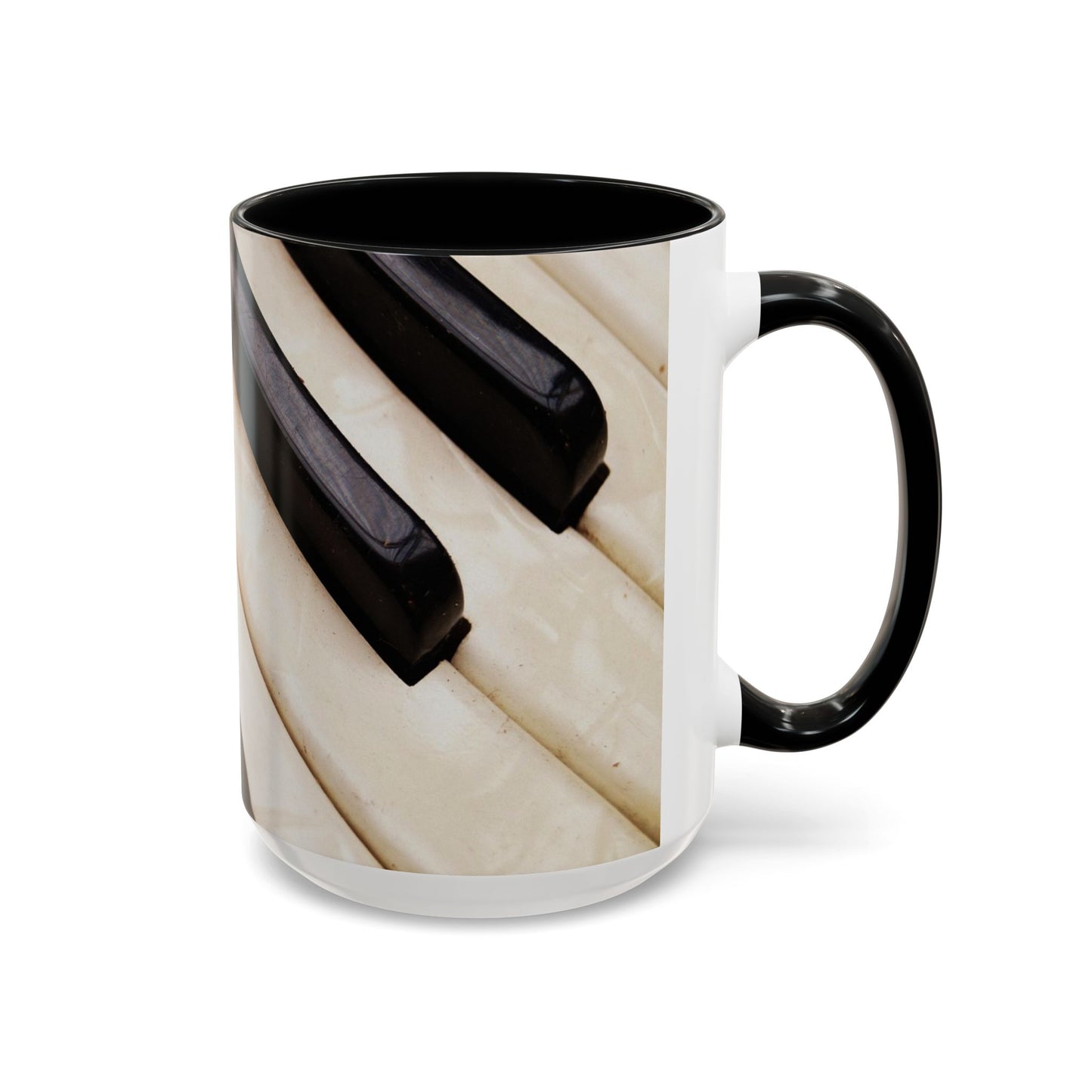Musical Accent Coffee Mug | Piano Design, Coffee Lover Gift, Musician Mug, Stylish Drinkware, Home & Office Decor