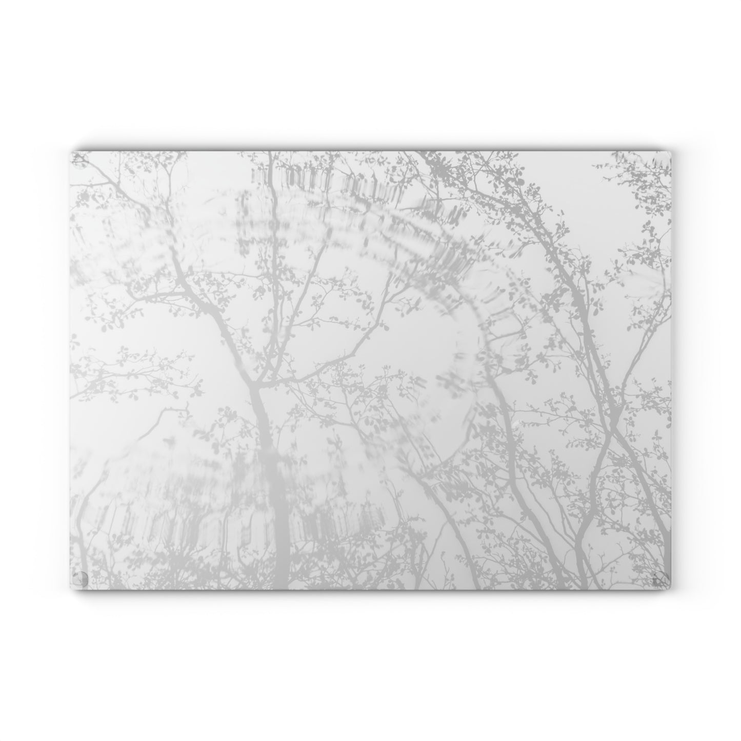 Glass Cutting Board — Monochrome Ferris Wheel & Tree Silhouette Decorative Cutting Board