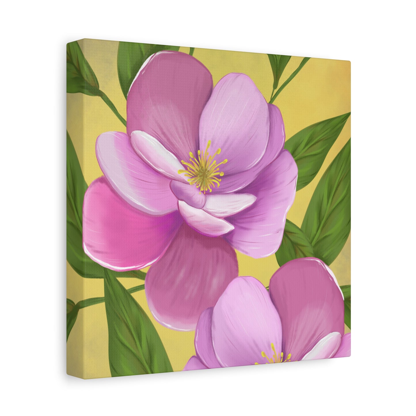 Matte Canvas, Stretched, 1.25" Tulips Pink and Purple Flowers