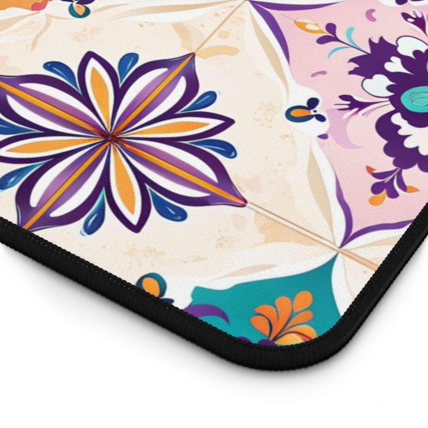 Colorful Geometric Desk Mat - Vibrant Office Decor