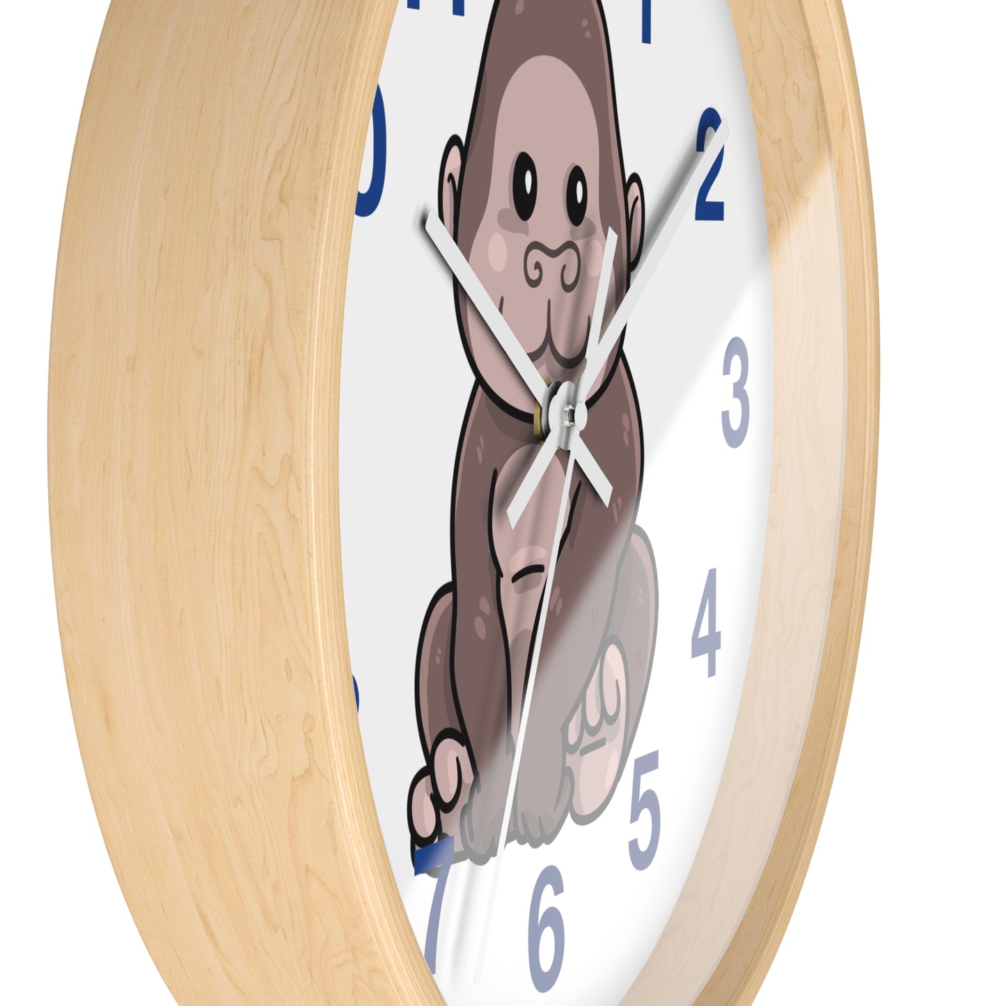 Cute Gorilla Wall Clock - Kid's Room Decor, Playroom Wall Art