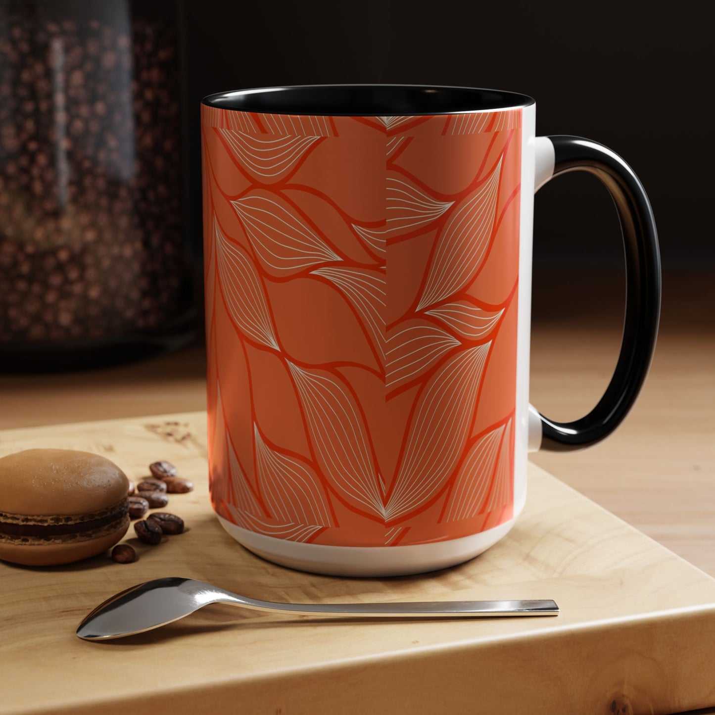 Stylish Accent Coffee Mug, Floral Pattern Drinkware, Unique Gift for Coffee Lovers, Home Decor, Kitchenware, Vibrant Design