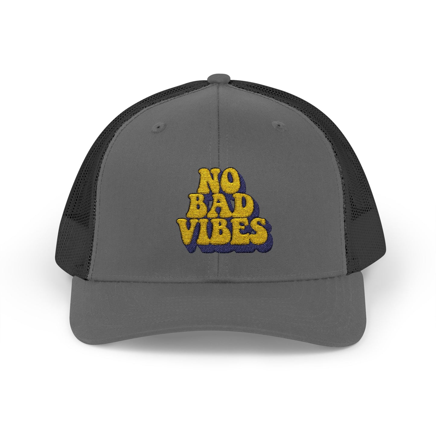 No Bad Vibes Snapback Trucker Cap | Casual Summer Hat, Gift for Her, Trendy Accessory, Outdoor Fun, Festival Wear