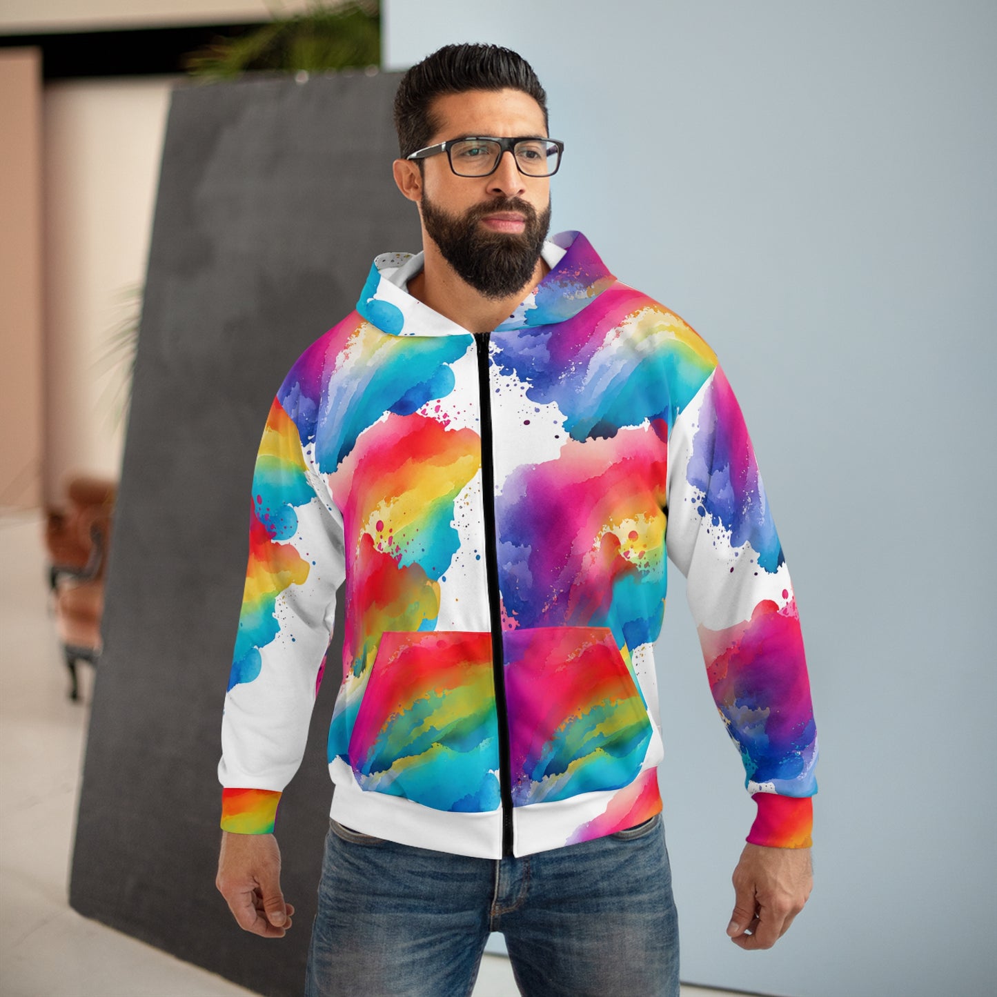 Unisex Zip Hoodie Rainbow