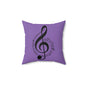 Musical Notes Pillow | Purple Throw Cushion for Music Lovers, Home Decor, Gift for Musicians, Note Design
