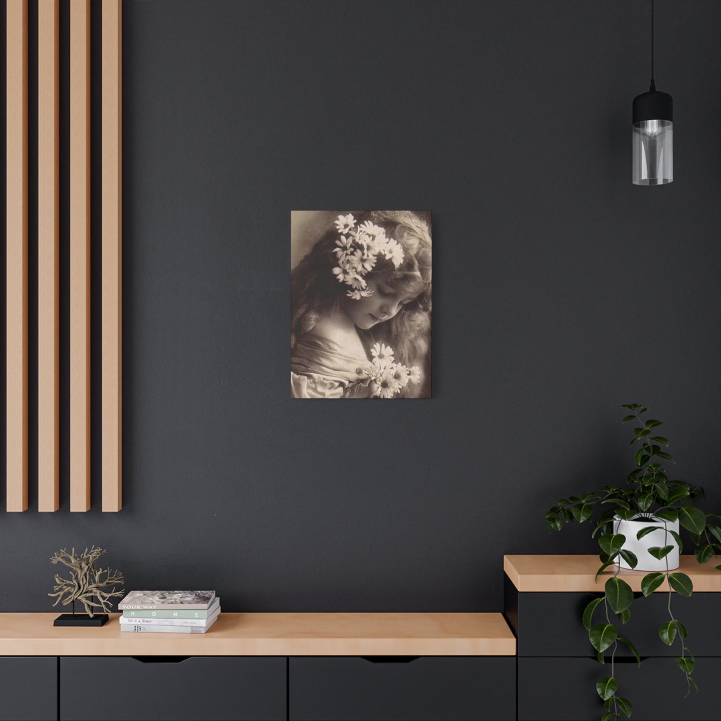 Vintage Floral Portrait Canvas