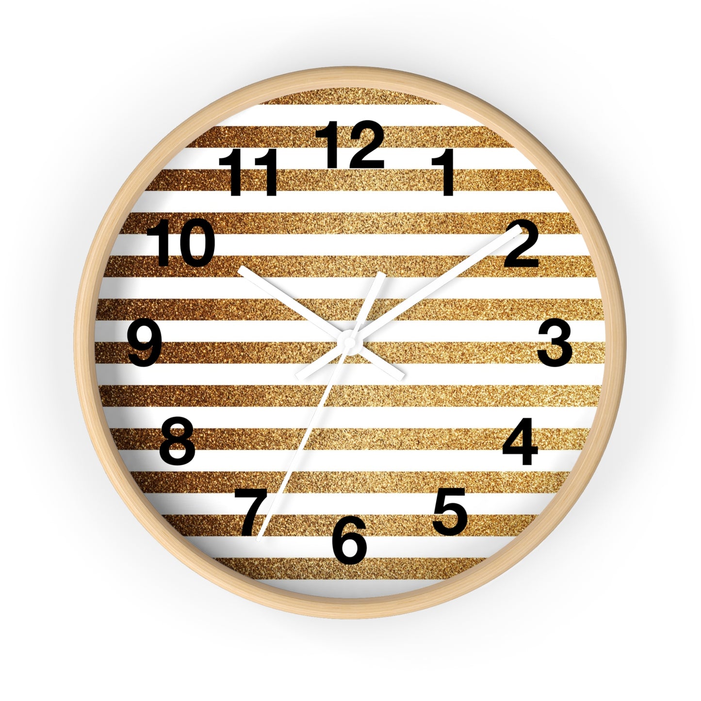 Stylish Wooden Striped Wall Clock, Modern Home Decor, Unique Gift, Minimalist Design, Living Room Wall Art, Timeless Addition