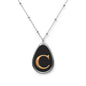 Elegant Personalized Oval Necklace with Initial Letter C