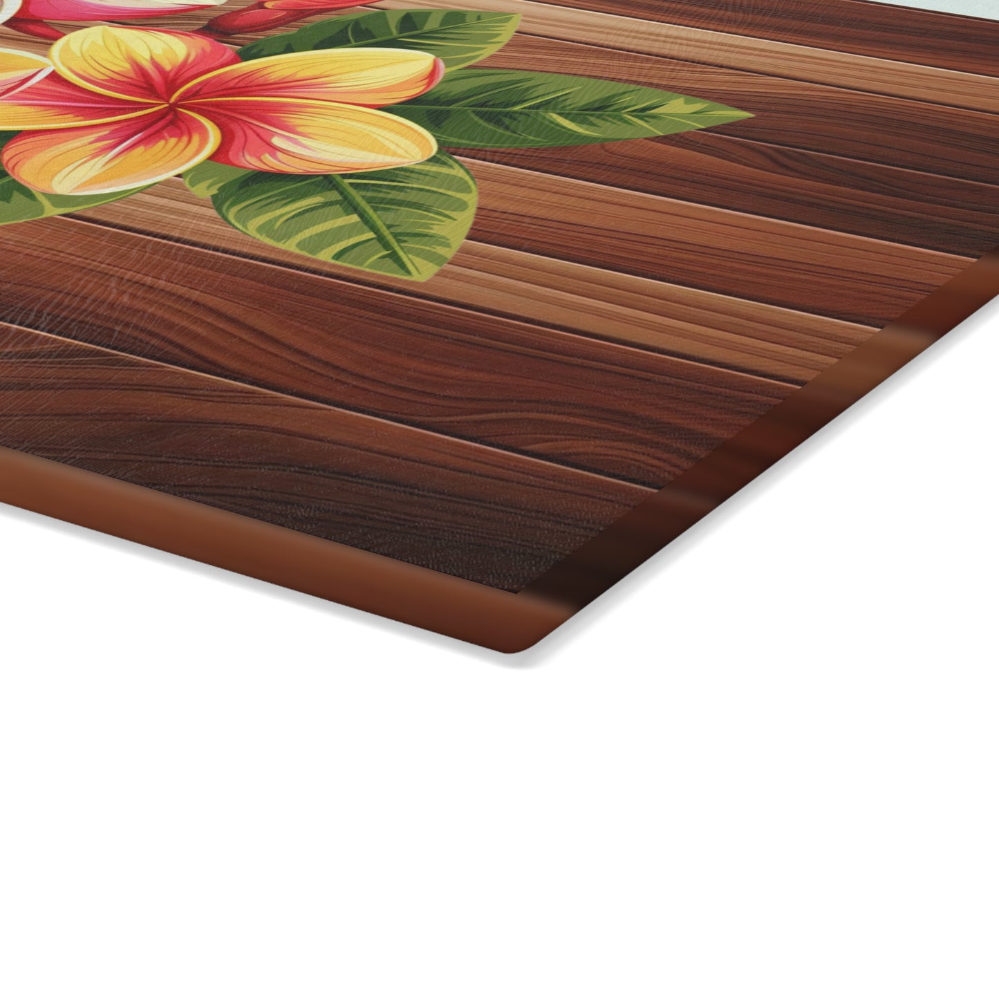 Tropical Floral Glass Cutting Board, Kitchen Decor, Gift for Cooks, Housewarming, Summer BBQ, Tropical Party Essentials