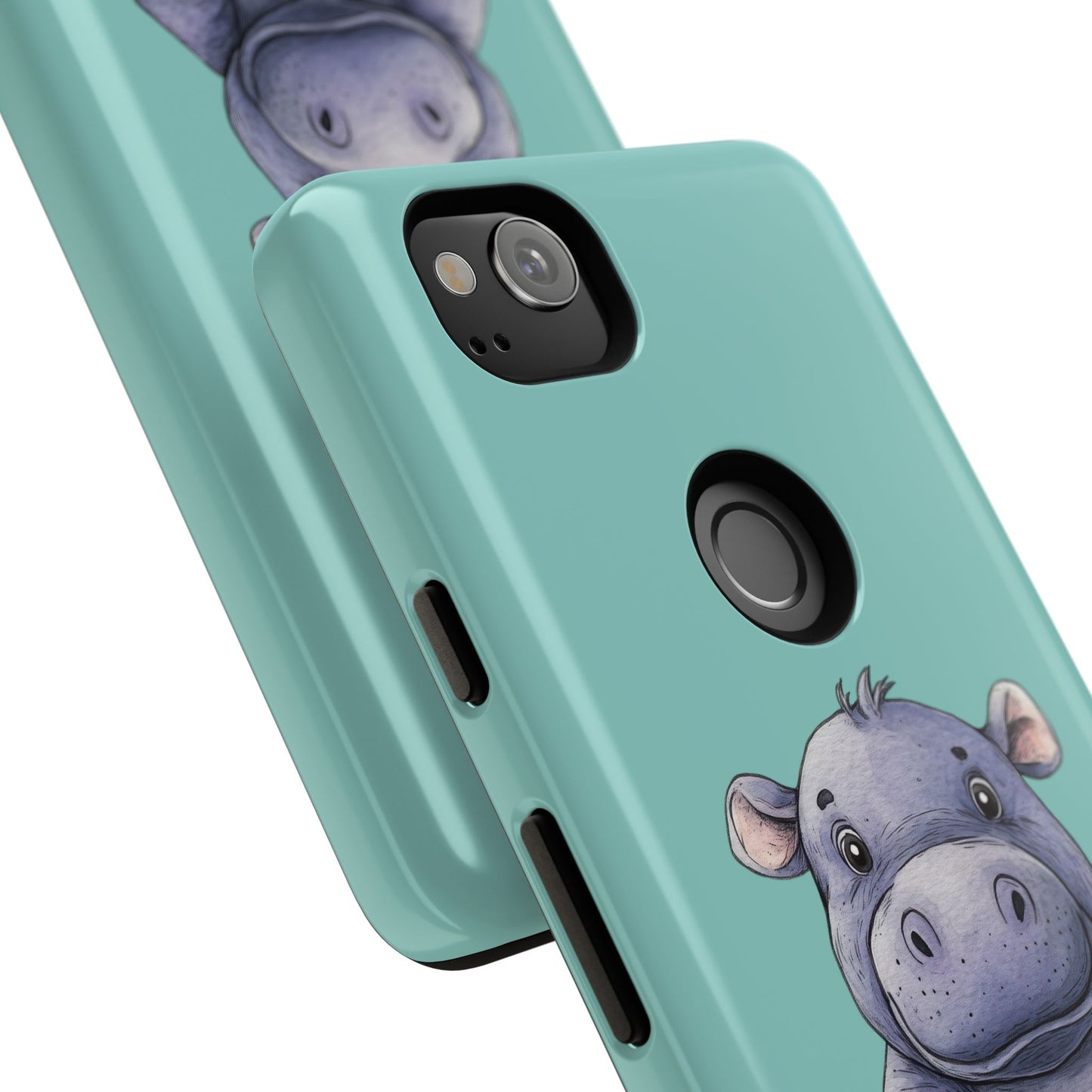 Cute Hippo Phone Case, Tough Phone Cover, Fun Animal Case, Gift for Kids, Cute Decor, Birthday Present