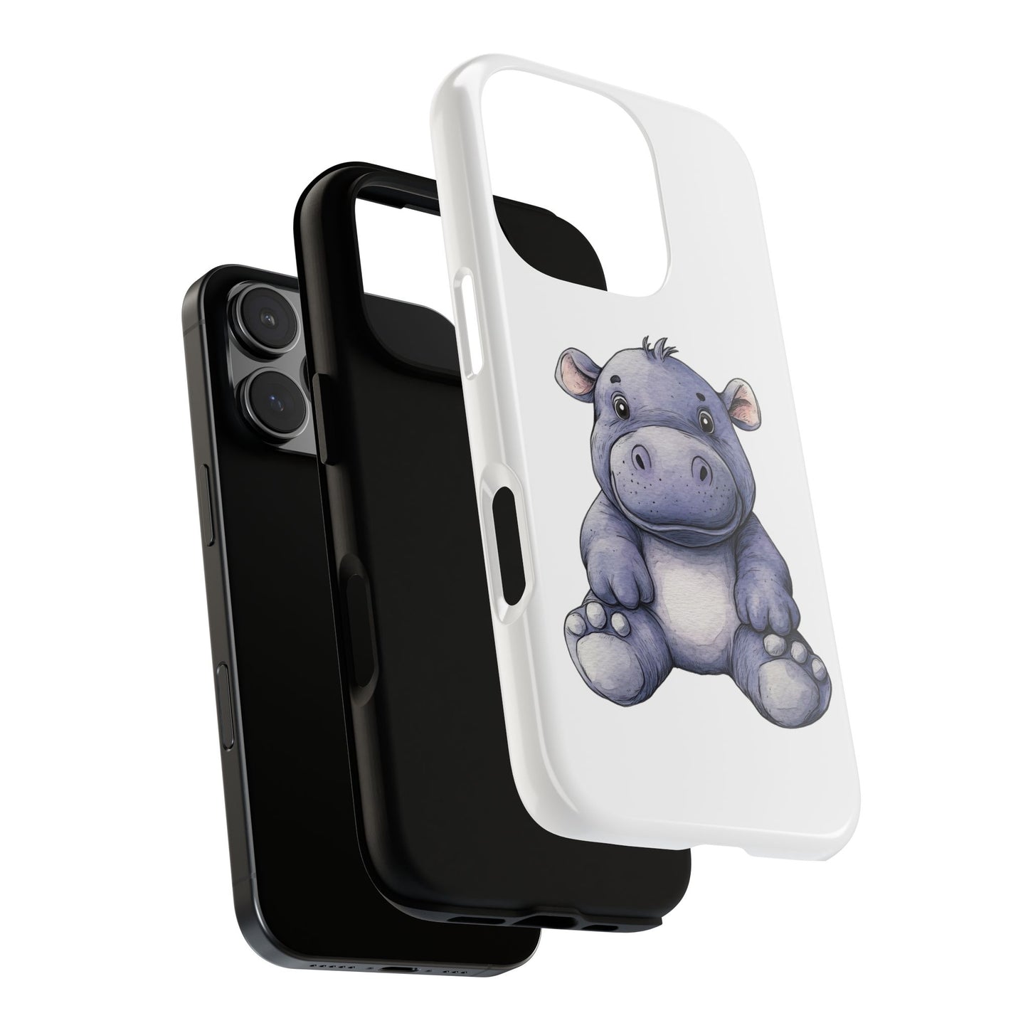 Cute Hippo Phone Case, Unique Tough Cases, Animal Lover Gift, Cute Animal Design, Baby Animal Phone Accessory