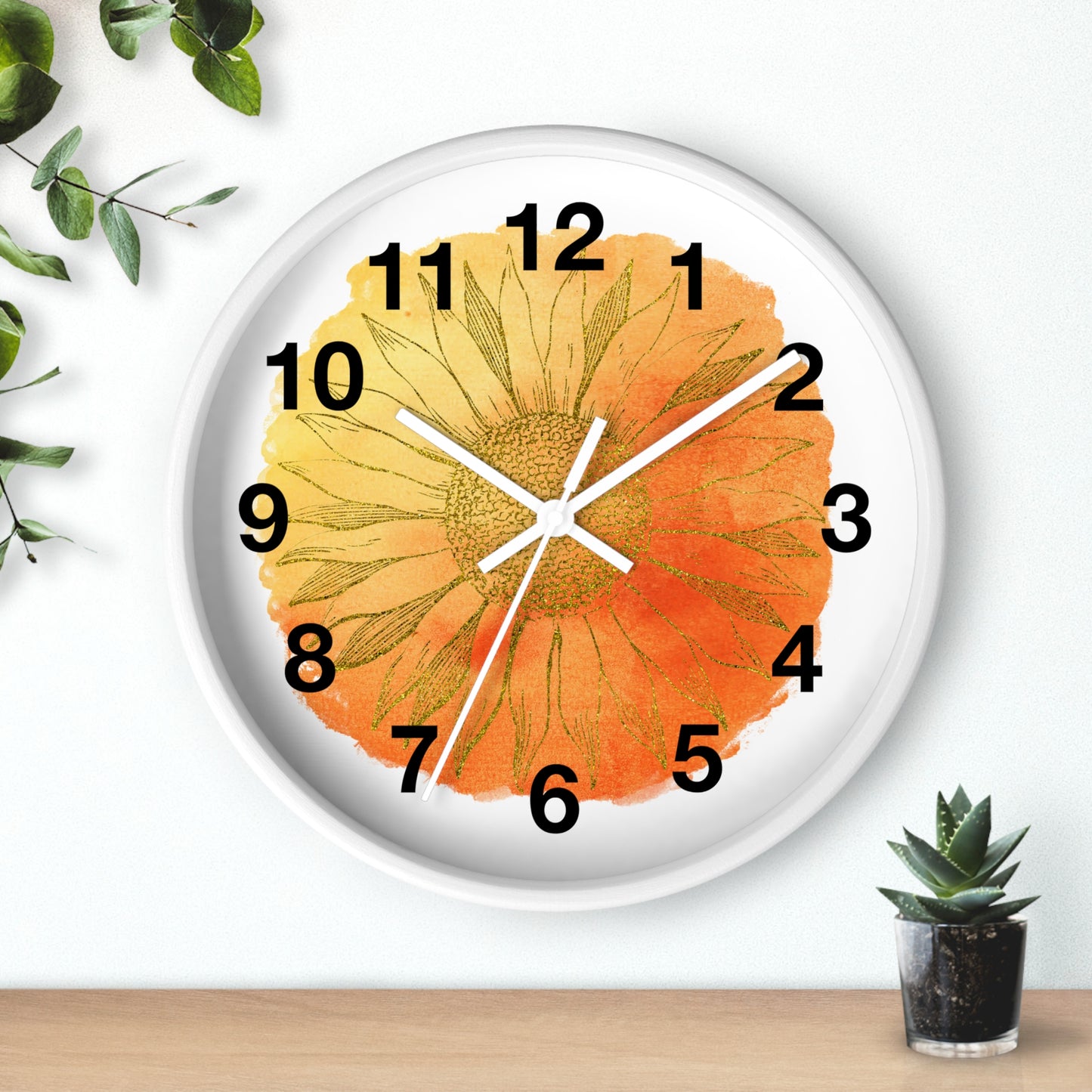 Sunflower Wall Clock, Rustic Home Decor, Floral Clock, Boho Wall Art, Gift for Garden Lovers, Housewarming Gift