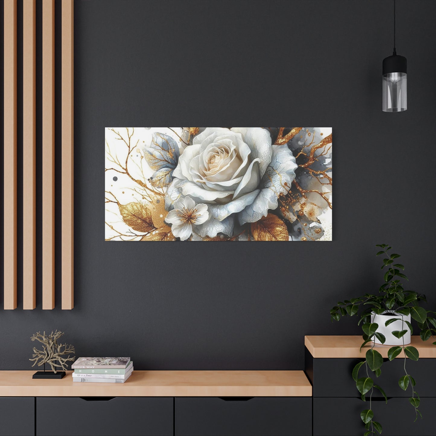 Matte Canvas, Stretched, 1.25" - Gold and Black