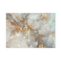 Glass Cutting Board - Elegant Gold & Mint Abstract Floral Tempered Glass Chopping Board