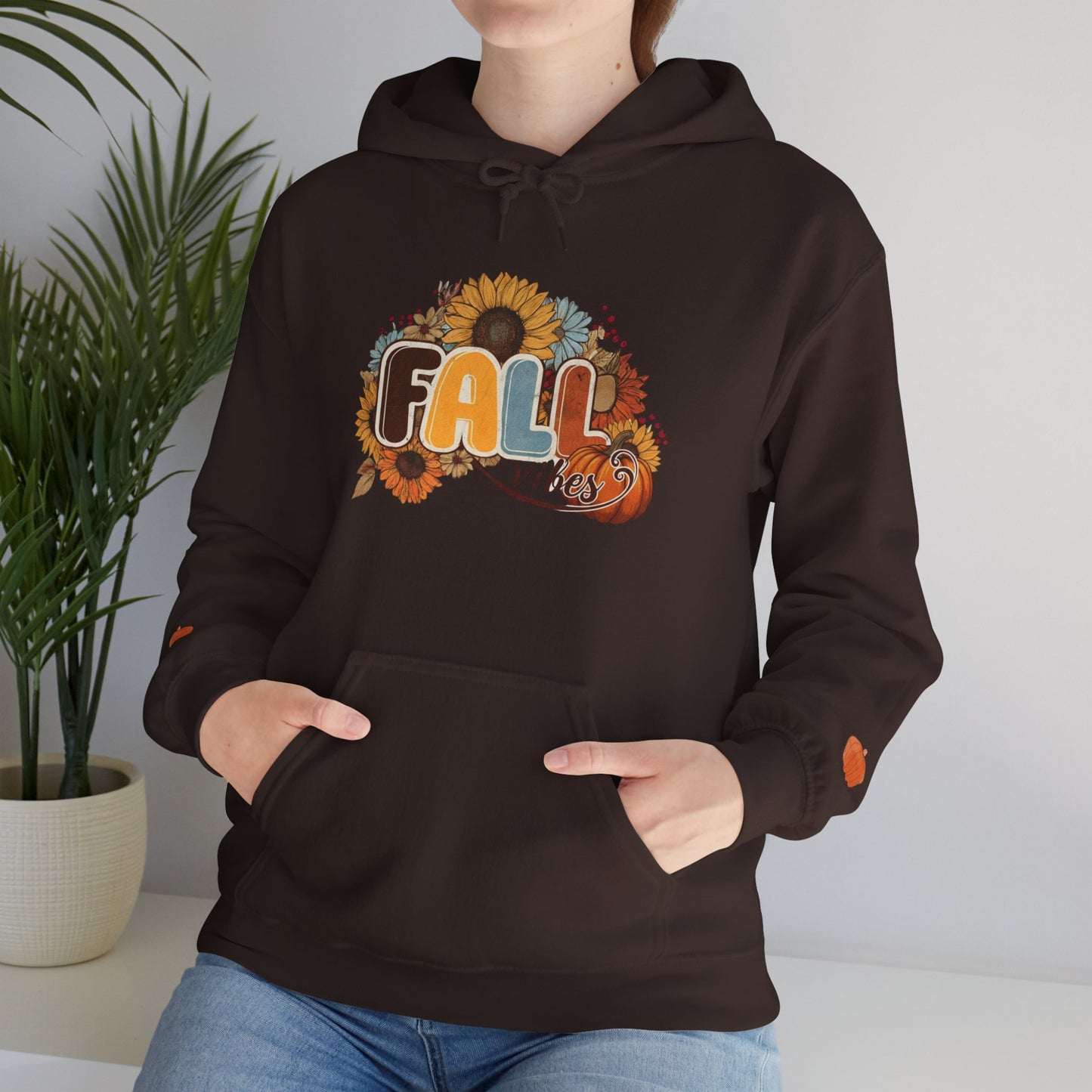 Cozy Fall Vibes Hoodie, Unisex Sweatshirt for Autumn, Pumpkin Design, Perfect for Thanksgiving, Gift for Friends, Seasonal Wear