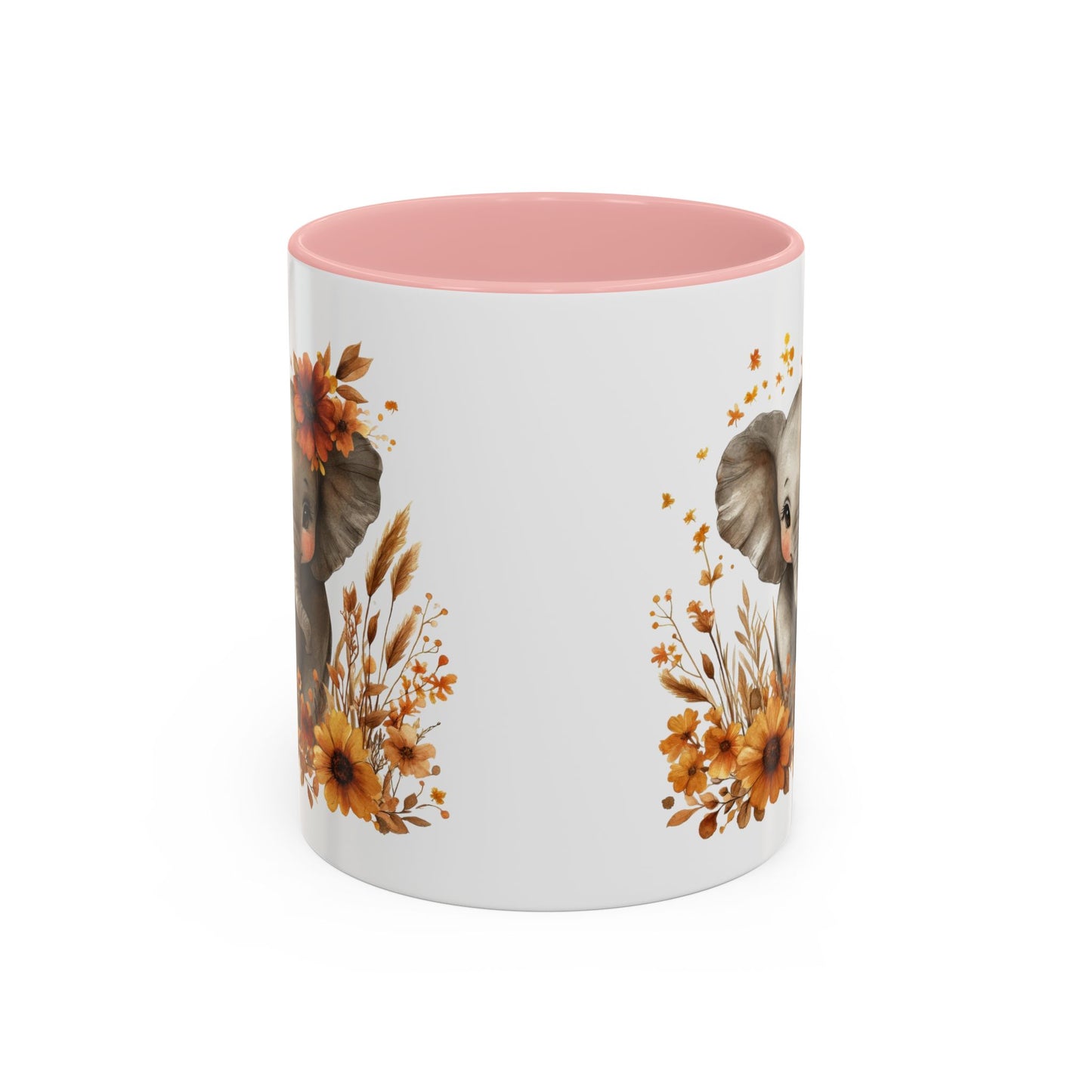 Adorable Elephant Floral Coffee Mug, Cute Animal Mug, Coffee Lover Gift, Kids Mug, Baby Shower Decor