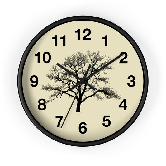 Elegant Tree Silhouette Wall Clock, Home Decor, Nature Lover Gift, Rustic Wall Art, Black and White Clock, Classic Timepiece