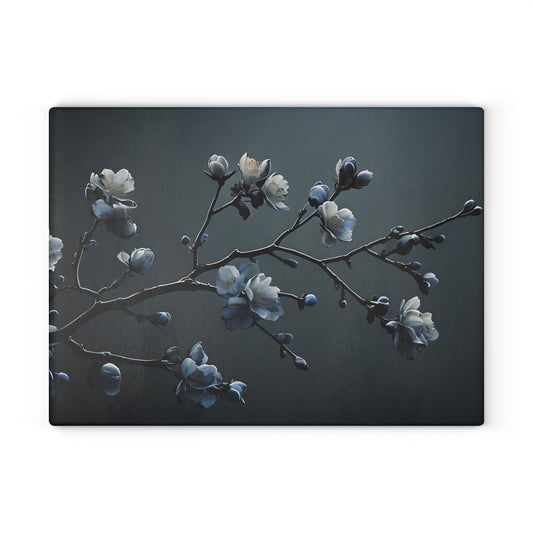 Floral Glass Cutting Board - Elegant Kitchen Decor, Unique Gift for Chefs
